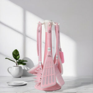 Soft Pink Silicone Measuring Set with Stand