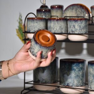 Marble Luxe Porcelain Spice Set - 12 Piece with Stand - Image 6
