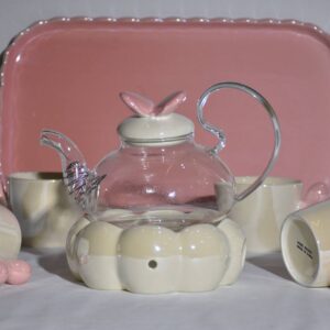 Butterfly Elegance Porcelain Tea Set - 6 Piece