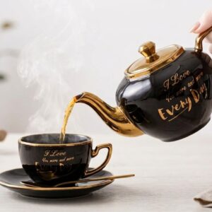 Aurora Gold Tea & Dessert Set Black - Image 3