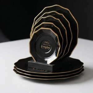 Aurora Gold Tea & Dessert Set Black - Image 7